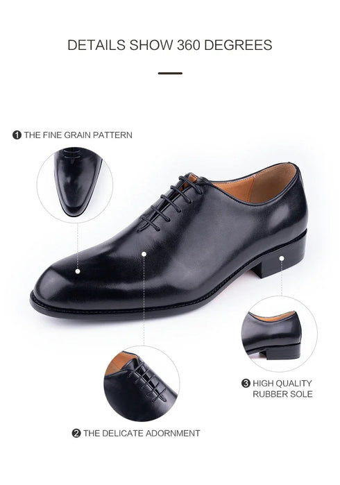 Men's Leather Casual Oxford Shoes Comfortable Lace-Up Business Footwear